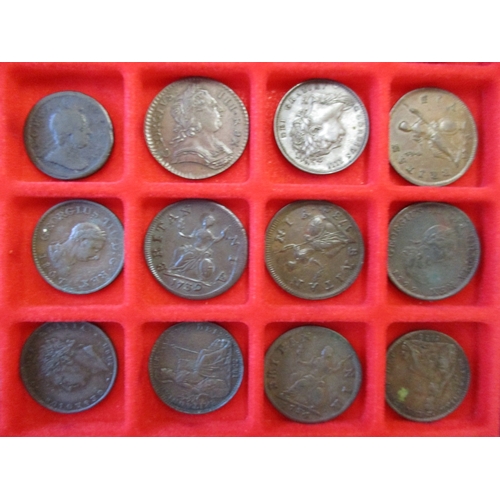 232 - Collection of farthings in Lindner tray generally fair/ fine with Edward I, James I (4), Charles I (... 