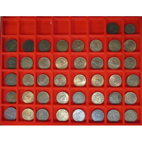 239 - QV-QE collection of farthings with date runs in two Lindner trays including Victoria generally fine/... 