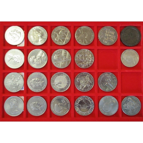 255 - Milled collection in 3 Lindner trays with 2d 1797 cartwheel fair, 4d 1683 fair, sixpence 1757 very f... 