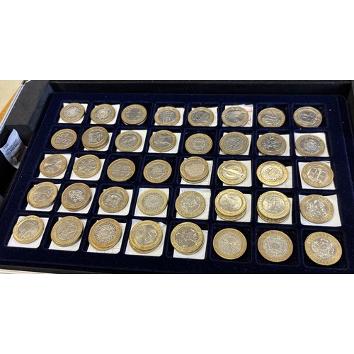 259 - Collection of British coinage in one coincase, generally very fine with some better, including crown... 