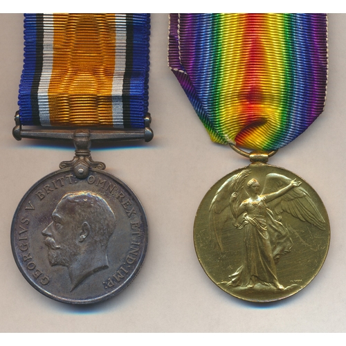 28 - WWI BWM and Victory Medal to 252348 Pte J. Mottershead Manch. R. very fine. James Motterhead was kil... 