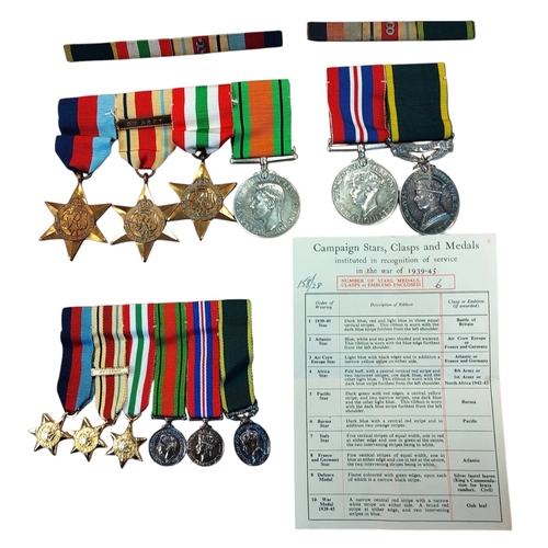 31 - WWII range with:
1. 1939-45, Africa (8th army clasp), Italy Stars, Defence Medal, War Medal, include... 