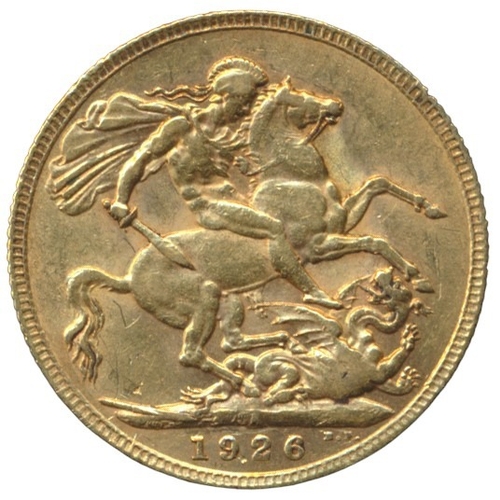 386 - Investment Gold lot - documents required. 1926SA sovereign fine. (Y)