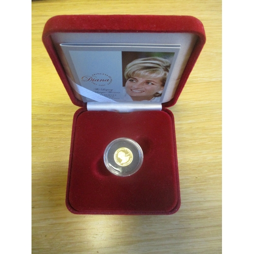 420 - Investment Gold lot - documents required. Alderney. 2007 Princess Diana boxed gold proof £1 FDC. (Y)