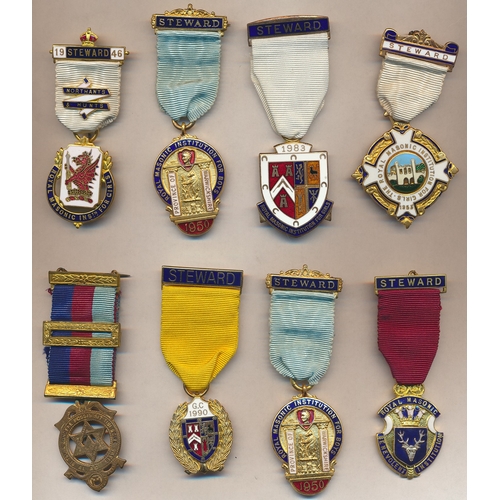 46 - Collection generally very fine of base metal Masonic Jewels, includes past rulers, stewards etc. Qty... 