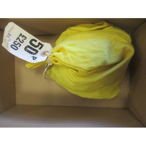 499 - Bank sealed yellow bag of 1973 EEC 50ps, white label with one side reading '50p - £250 - 21 oz. troy... 