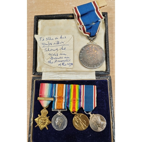 5 - WW1 Star trio with Mons clasp to SS-558 Pte. T.H. Taylor A.S.C (2.Lieut T.H Taylor on War/Victory Me... 