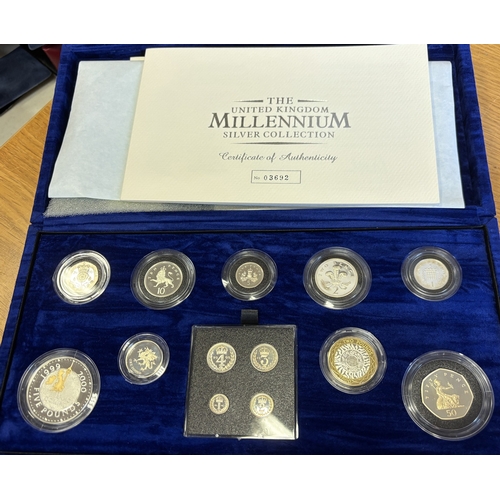 502 - 2000 'The United Kingdom Millennium Silver Collection' set of 13 silver proof FDC in Royal Mint box ... 