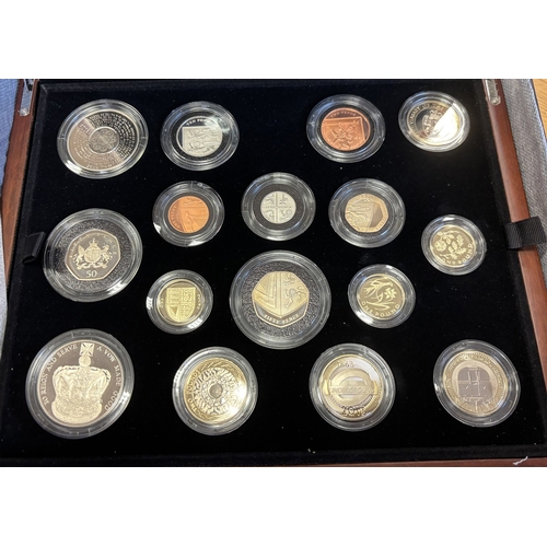 511 - 2013 Premium proof set of 16 in Royal Mint box with certificates. (½B)