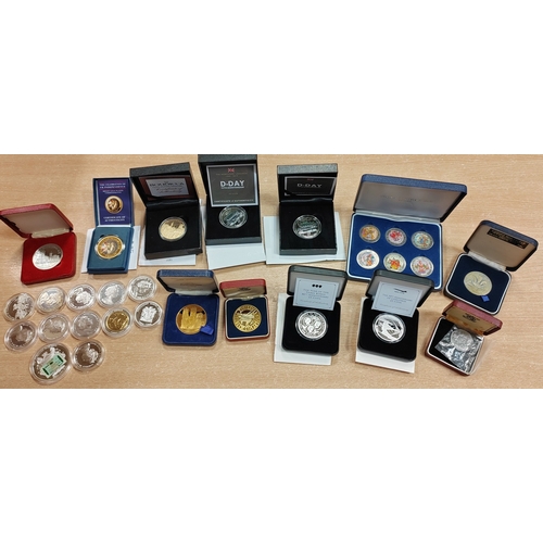 600 - Collection of boxed/unboxed uncirculated, proof coins and sets, mostly CuNi with majority silver or ... 