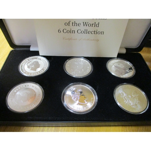 609 - 2016 cased set of 6 with silver GB £2, Canada $5, USA $1, silver proofs with Australia $1 (2) and Ch... 