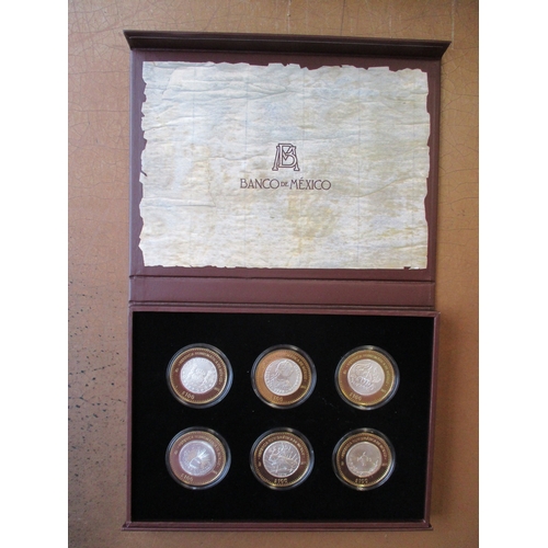 670 - Mexico. 2011-2014 Numismatic Heritage 4 sets of 6 bi-metallic 100 pesos uncirculated. Qty 4 sets (T)