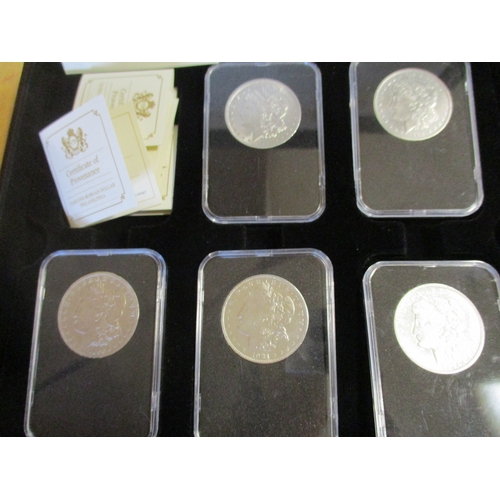 694 - USA. 'The Complete Morgan Dollar Mintmark Collection' with 1890CC, 1890O, 1921, 1921D and 1921S gene... 