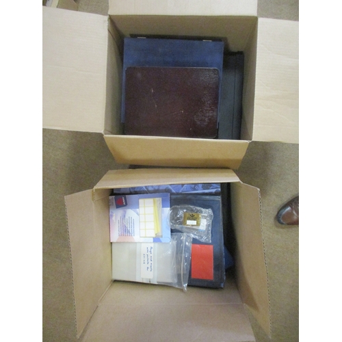 695 - Accumulation of empty coin albums, boxes, cases, packets, bags, etc. (4B)