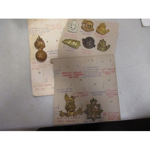 90 - Mainly badge collection including KOYLI helmet plate, cap badges, shoulder titles, sleeve badges, Fu... 