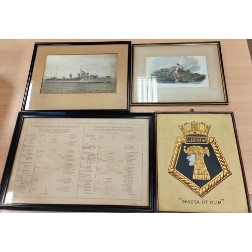 91 - Naval collection generally fine to very fine with framed pictures of James Fort Accra, HMS Hyperion,... 