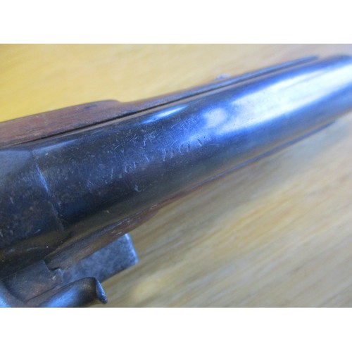 94 - Flintlock pistol, overall length approx. 21cm, stamped 'London' mid barrel with further inscription ... 