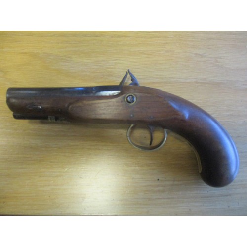 94 - Flintlock pistol, overall length approx. 21cm, stamped 'London' mid barrel with further inscription ... 