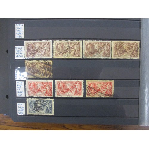 251 - KGV M/U coln in one volume, incl 1912-24 set mostly U with many dupl, 1918-19 Seahorses set U, and 1... 