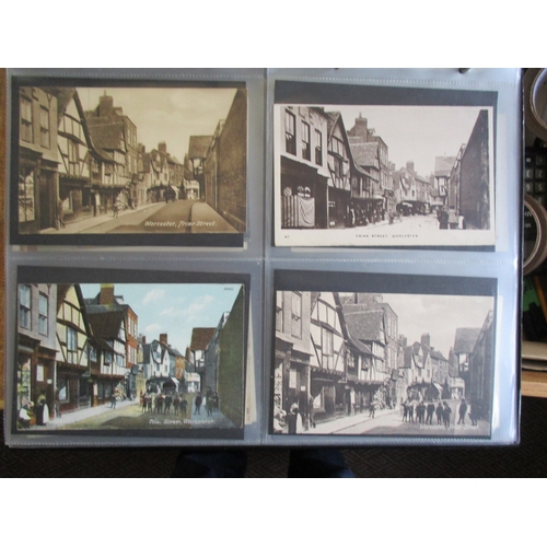 57 - Worcestershire. Worcester coln. in modern album with street scenes, multi-views, general views etc. ... 