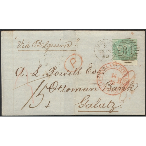 112 - Cape of Good Hope. Seln of misc covers incl COGH. 1855-63 6d triangular on 1861 cover addressed to C... 