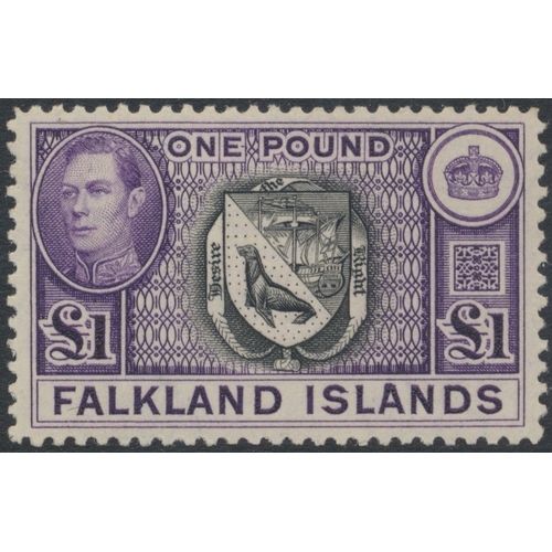 121 - Falkland Islands. M/U coln in 3 SG Davo albums, incl 1878-9 4d to 1/- (4d is U, 6d and 1/- are part ... 