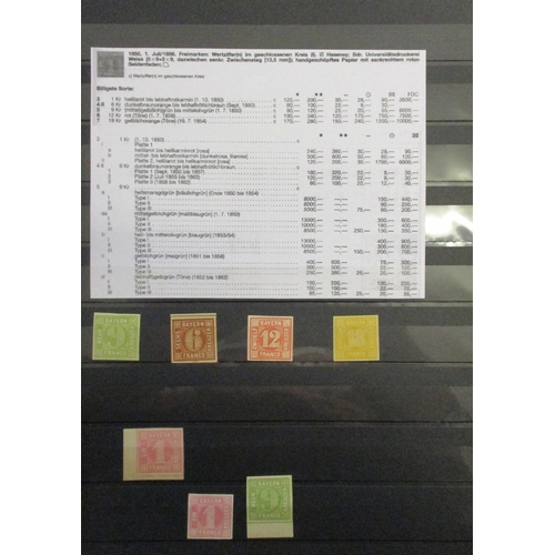 182 - Bavaria. Early to middle M/UM coln in a single stockbook, incl range of blocks. (V)