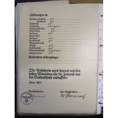 186 - Germany. Ephemera coln in a large binder, mostly Third Reich, with genealogy interest, incl a range ... 