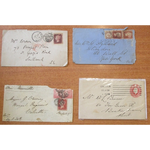 222 - QV-QEII, M/U coln in stockbooks and loose. Incl 1864 1d red various plate numbers range U, Surface-p... 