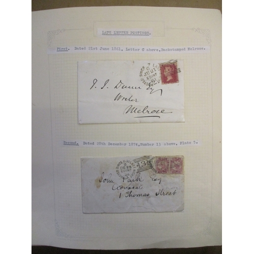 228 - Postal History. QV postmarks study in 9 vols and loose leaves, incl Branch offices, Brunswick stars,... 