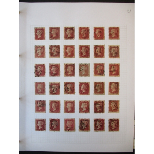 236 - 1d reds pmks study in a single album, incl pmks of London with head district offices, Scotland, iden... 