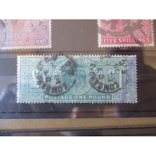 243 - KEVII-KGVI M/U seln on stockcards, incl 1902-10 2/6d to £1 U (x2, one with diagonal crease) and a fu... 