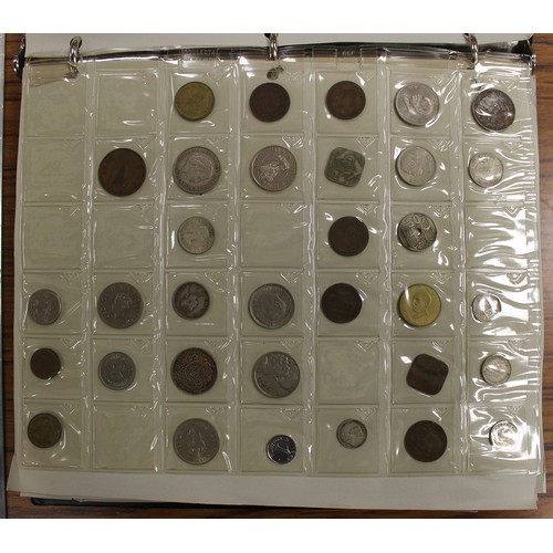 584 - Collection of worldwide coinage in one album, generally very fine with some better, including ranges... 