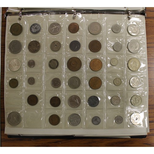 584 - Collection of worldwide coinage in one album, generally very fine with some better, including ranges... 