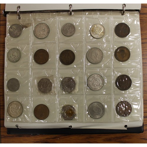 584 - Collection of worldwide coinage in one album, generally very fine with some better, including ranges... 