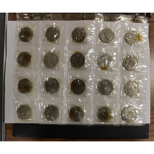 584 - Collection of worldwide coinage in one album, generally very fine with some better, including ranges... 