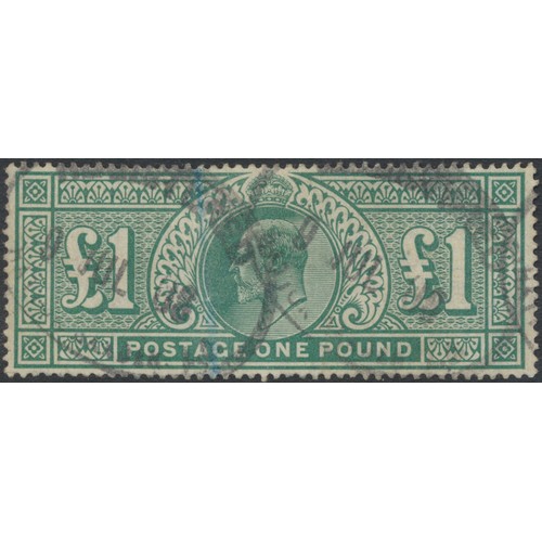 243 - KEVII-KGVI M/U seln on stockcards, incl 1902-10 2/6d to £1 U (x2, one with diagonal crease) and a fu... 