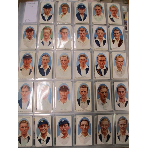 17 - Collection in plastic sleeves with complete sets including Churchman Cricketers, 