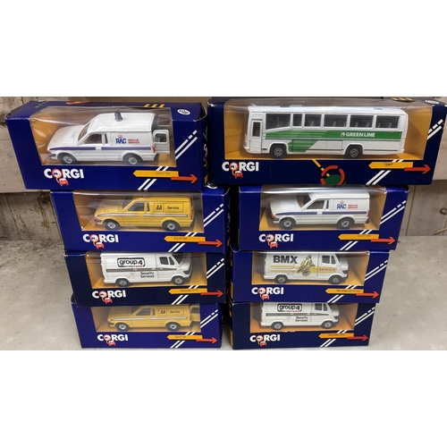 185 - Collection of model vehicles, generally excellent in excellent boxes, including Corgi trucks, buses,... 