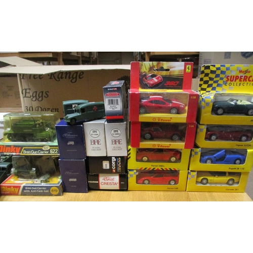 202 - Collection including boxed ranges from Corgi, Dinky,  EFE and Maisto plus unboxed Dinky military veh... 