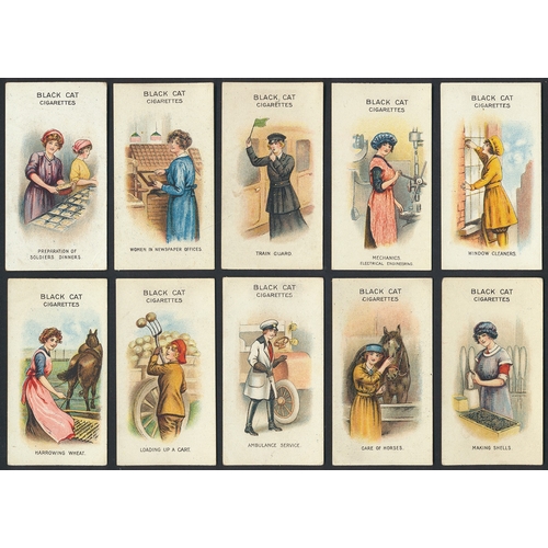 25 - Carreras. Complete set in plastic sleeves with 1916 Women on War Work generally good. Cat. £500. (R)