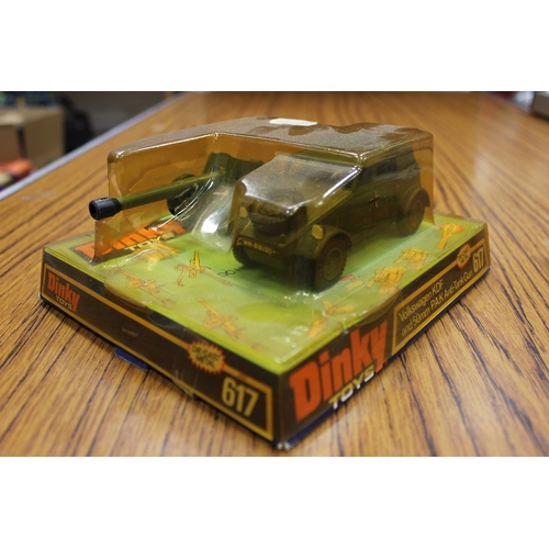 255 - Dinky. Collection of military vehicles with Military Hovercraft No 281, Austin Para-Moke No 601 (1) ... 