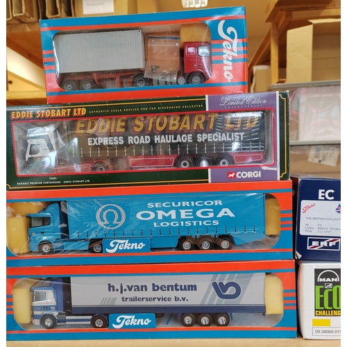 297 - Tekno. Collection of 1:50 trucks generally mint in mostly very good boxes with British Collection No... 