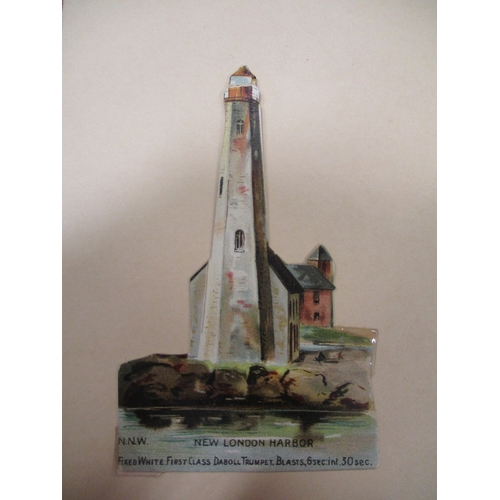 31 - W. Duke. Part set in slot in cards and plastic sleeves with 1890 Lighthouses, some worn edges and te... 