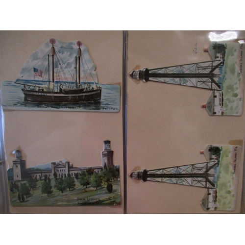 31 - W. Duke. Part set in slot in cards and plastic sleeves with 1890 Lighthouses, some worn edges and te... 