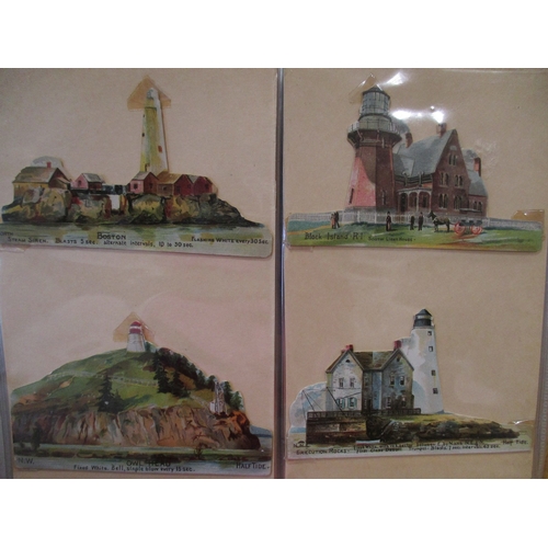 31 - W. Duke. Part set in slot in cards and plastic sleeves with 1890 Lighthouses, some worn edges and te... 