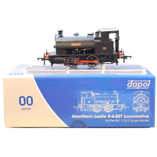 519 - Dapol. OO gauge DCC fitted 4S-024-007D Hawthorne Leslie 0-4-0ST 'Spider' black locomotive, mint in n... 