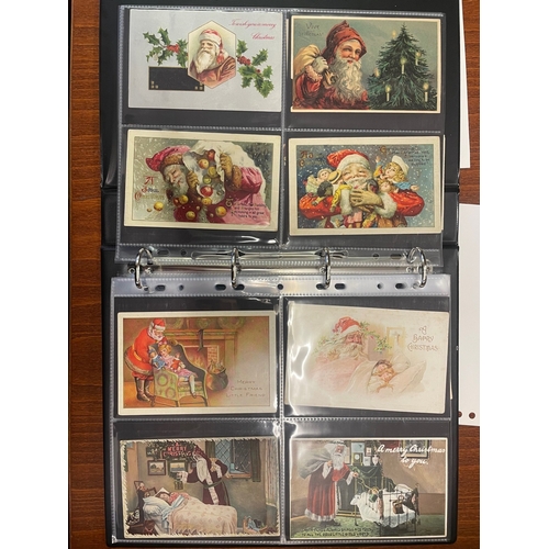 70 - Greetings. Mainly Christmas coln. in modern album and slipcase. Father Christmas (qty. 71) with main... 