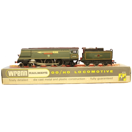 722 - Wrenn. W2266A OO gauge Streamlined Bulleid 'Pacific' 4-6-2 34092 'City of Wells' BR green locomotive... 