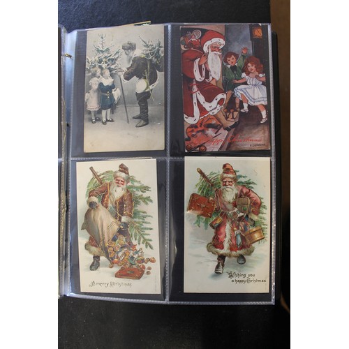 71 - Greetings. Father Christmas coln. in modern album and slipcase with red, green, purple, brown, blue ... 